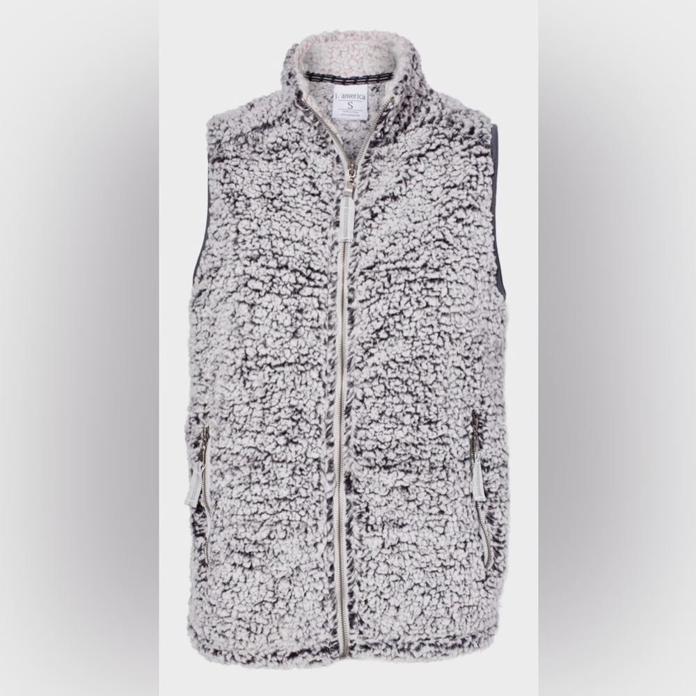 J. America Ladies' Epic Sherpa Vest in black heather